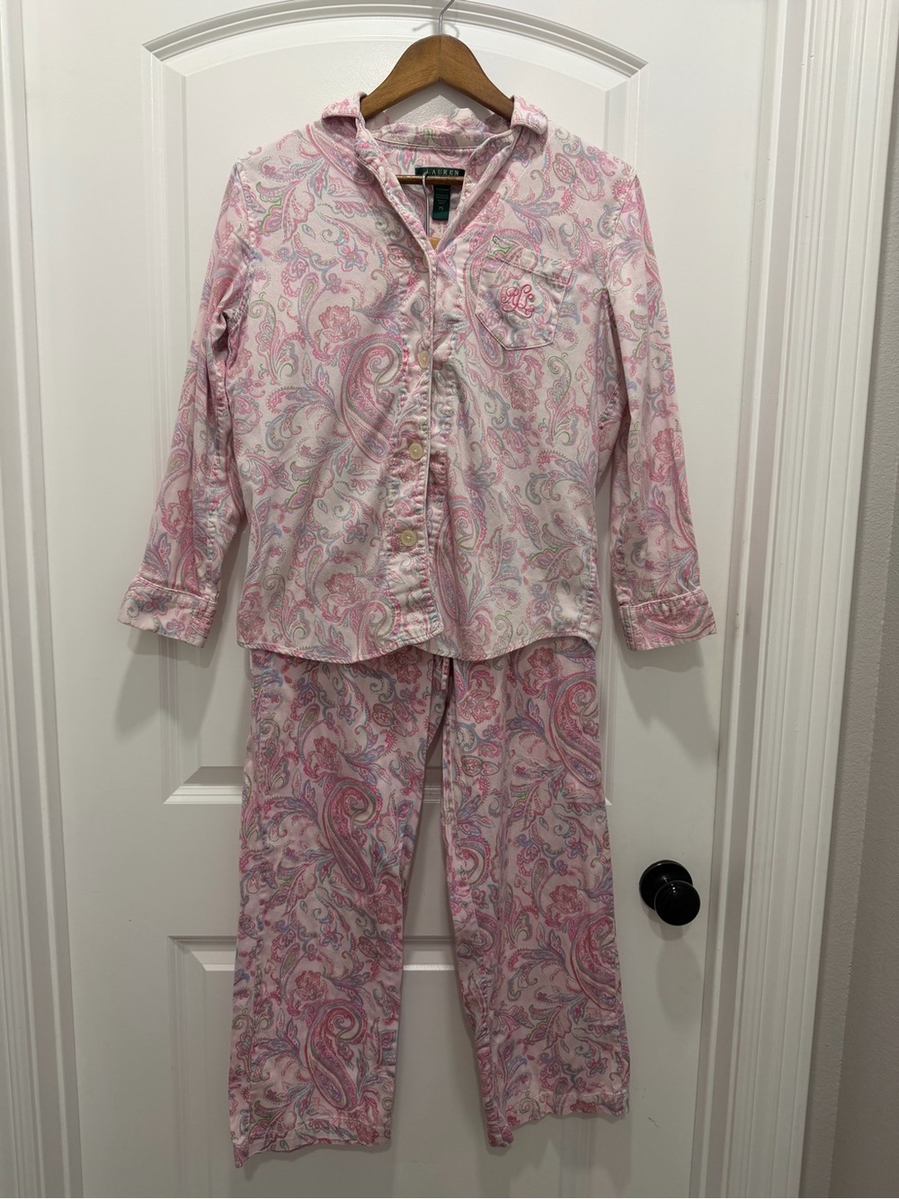 Ralph Lauren Pink Paisley Petite Small Pajama Set